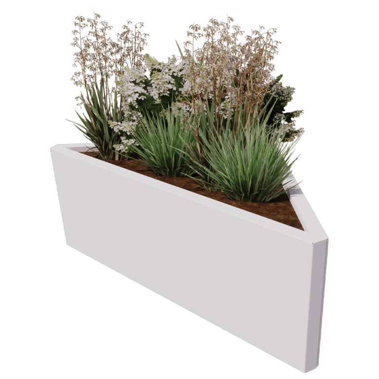 Pflanzkübel aus Stahl - Dreieckig ongleichseitig - 112,2 x 60,5 cm