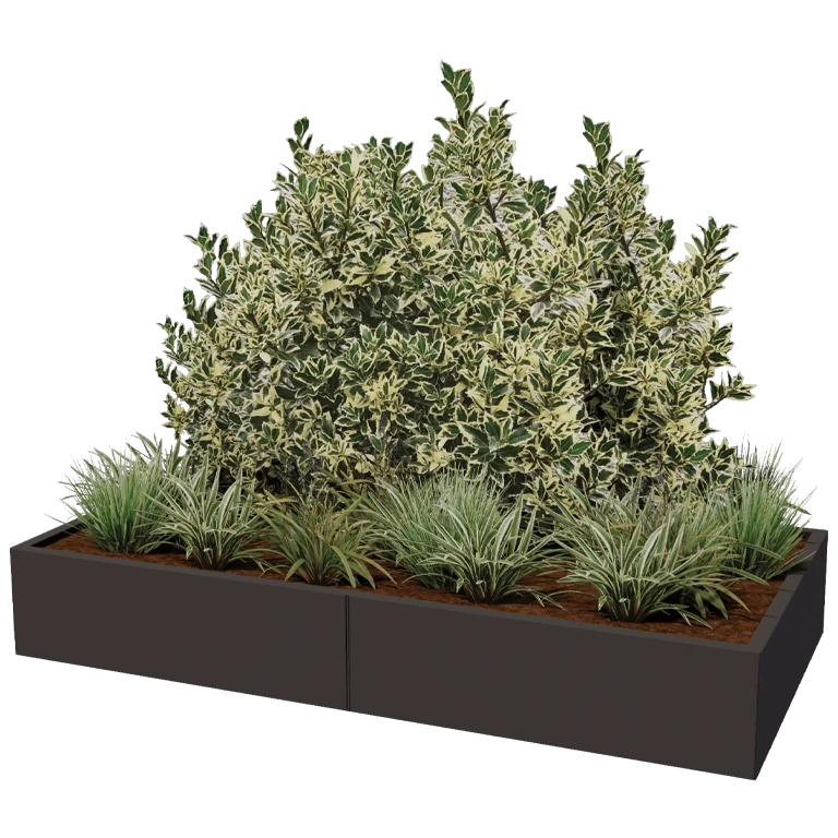 Hochbeet XXL aus Stahl - Rechteckig - 200 x 100 x 40 cm - Andere RAL farbe - Ohne Bodenplatte