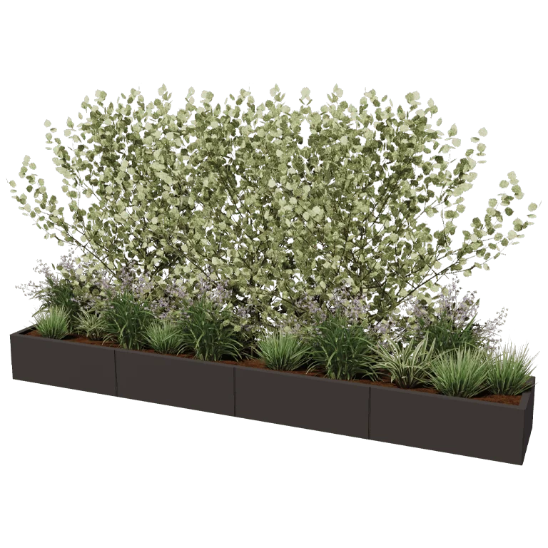 Hochbeet XXL aus Stahl - Rechteckig - 320 x 50 x 80 cm - Andere RAL farbe - Ohne Bodenplatte