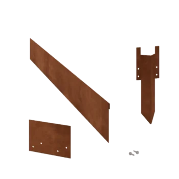 Cortenstahl Rasenkante - Abgeflacht - Höhe 13 cm - Kompletter Satz 15 meter