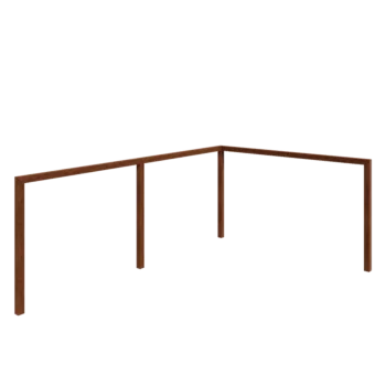 Cortenstahl Pergola - Eck - 600 x 412 x 242 cm - Ohne Betonsockel