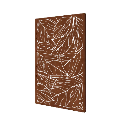 Cortenstahl Sichtschutz Paneel - Blätter 1 - 120 x 6 x 190 cm
