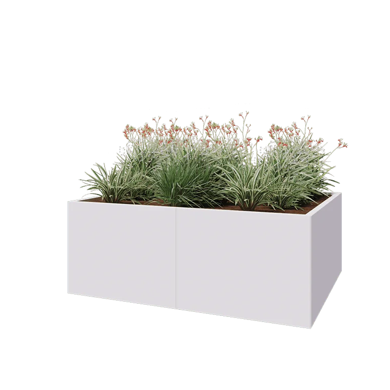 Hochbeet XXL aus Stahl - Rechteckig - 160 x 120 x 60 cm - RAL9010 matte (weiß) - Ohne Bodenplatte
