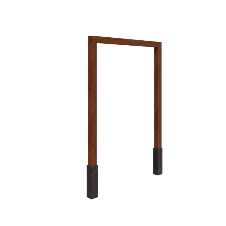 Cortenstahl Pergola - Gerade - 200 x 230 cm - Mit Betonsockel
