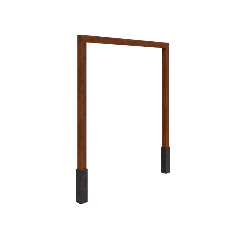 Cortenstahl Pergola - Gerade - 250 x 230 cm - Mit Betonsockel