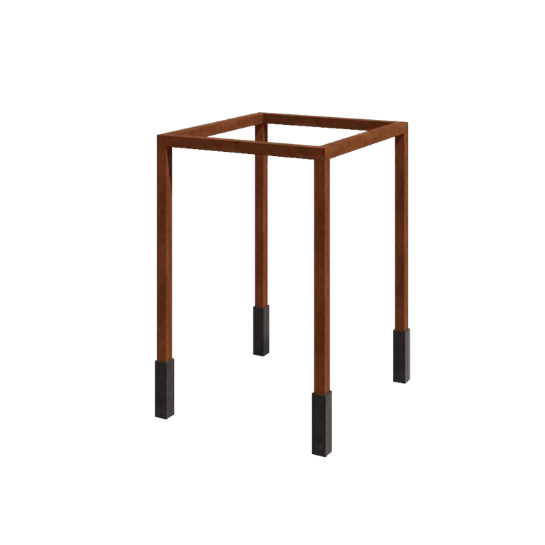 Cortenstahl Pergola - Viereckig - 224 x 200 x 230 cm - Mit Betonsockel