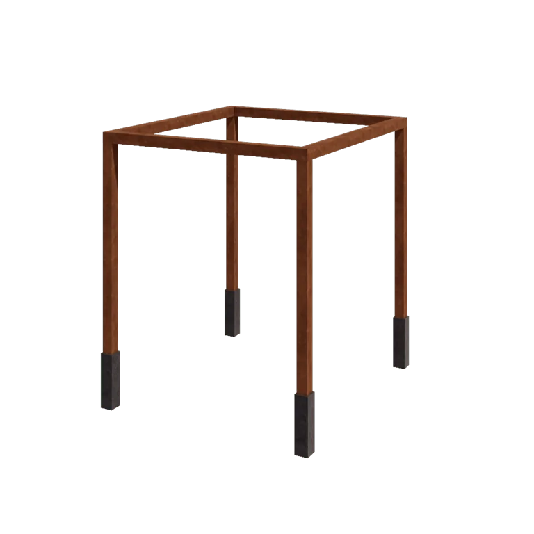 Cortenstahl Pergola - Viereckig - 274 x 250 x 230 cm - Mit Betonsockel