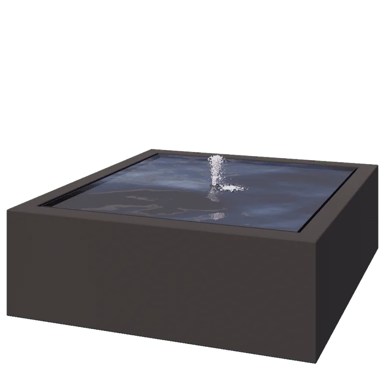 Wassertisch aus Aluminium - Lyra - 120 x 120 x 40 cm - Andere RAL farbe - Mit LED-Beleuchtung