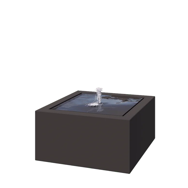 Wassertisch aus Aluminium - Lyra - 80 x 80 x 40 cm - Andere RAL farbe - Mit LED-Beleuchtung